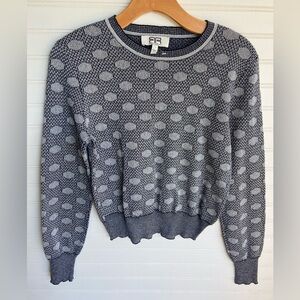 Robert Rodriguez Polka Dot Knit Fitted Sweater